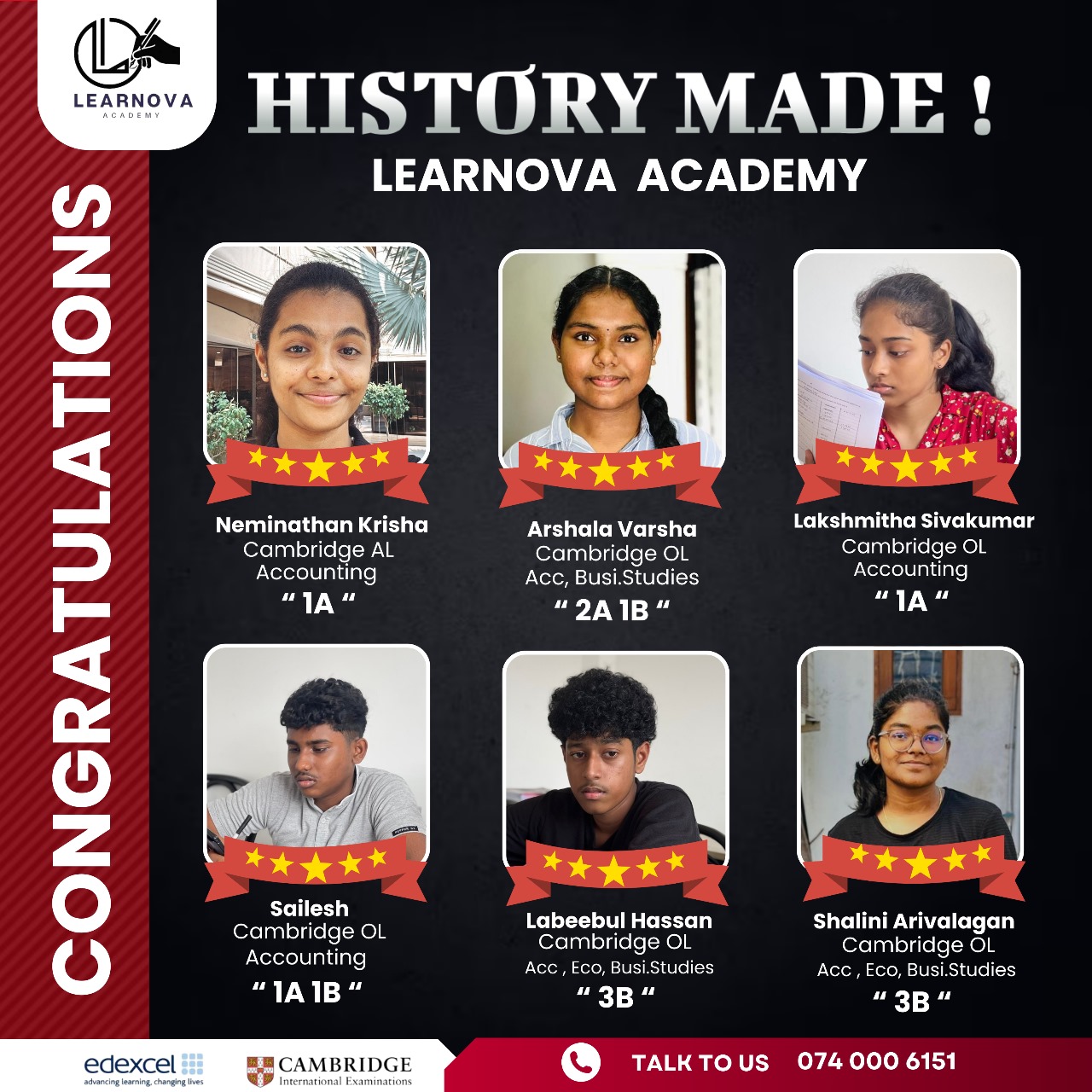 Learnova AcademyRecent Achievements